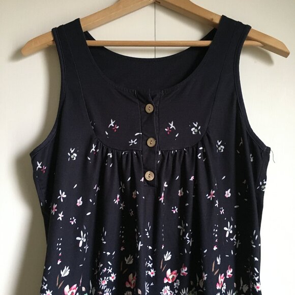 Black Pastel Floral Babydoll Tank Top - Picture 3 of 13